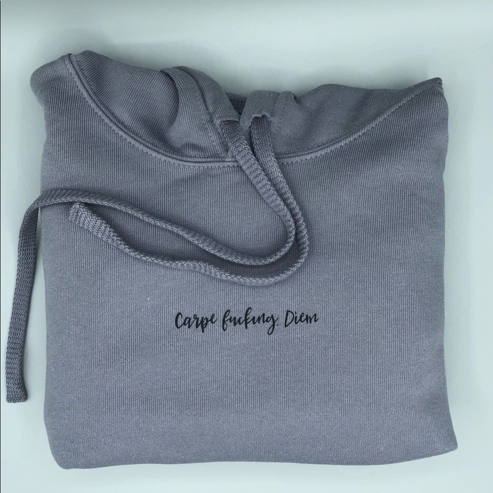 “Carpe fucking diem” hoodie crop top sweater